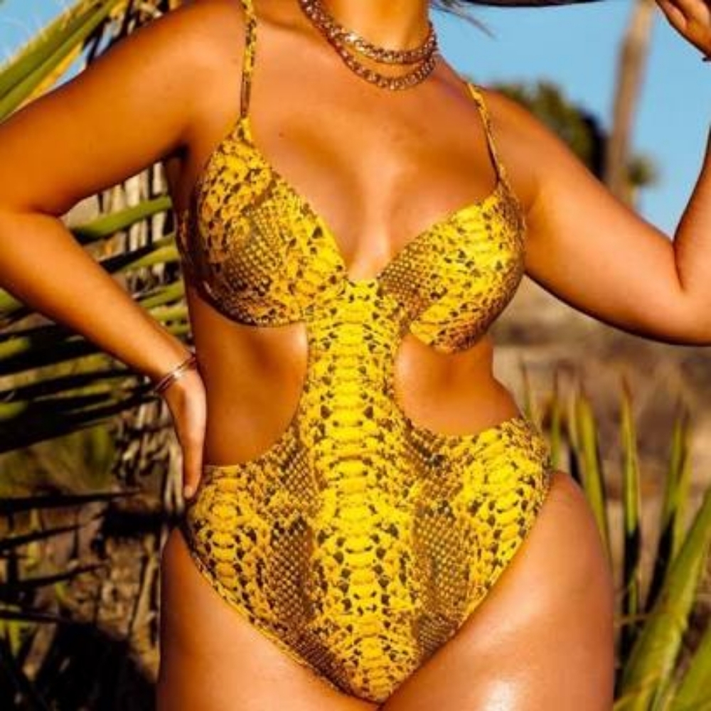 MATTE COLLECTION snake print swimsuit